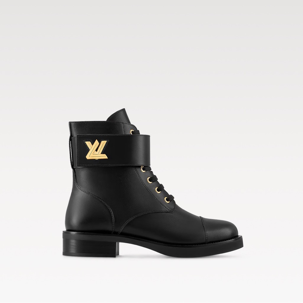 Louis Vuitton Black Leather Wonderland Ranger Boot